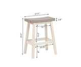 Asher Grey/White Backless Counter/Bar Stool, 2-pc