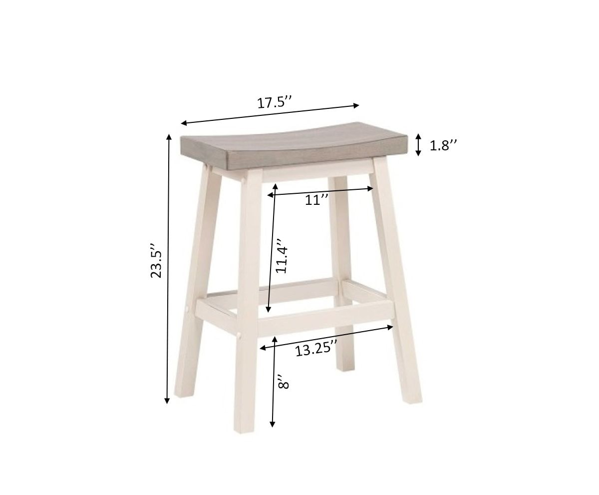 Asher Grey/White Backless Counter/Bar Stool, 2-pc