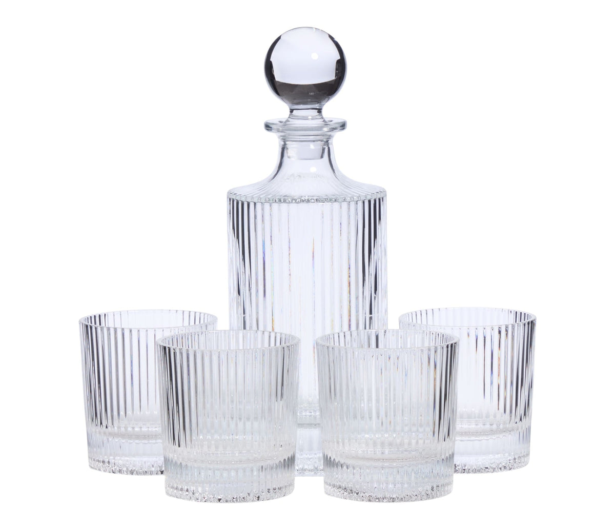 CANVAS Fluted Decanter & Glasses Set, 5-pc