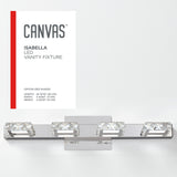 CANVAS Isabella 4-Light Crystal Design LED Vanity Light Fixture, Chrome