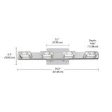 CANVAS Isabella 4-Light Crystal Design LED Vanity Light Fixture, Chrome