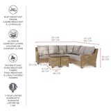 CANVAS Moraine All-Weather Wicker Outdoor/Patio Sectional Set, UV-Resistant Cushions, 5-pc