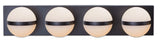 Canvas Orion 4-Light Vanity with Acrylic Glass, Black, 25-in