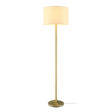 CANVAS White Drum Shade Floor Lamp, 16-in, Metallic Gold/Matte Brass