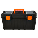 Certified Portable Plastic Tool Box with Removable Tray, 20-in