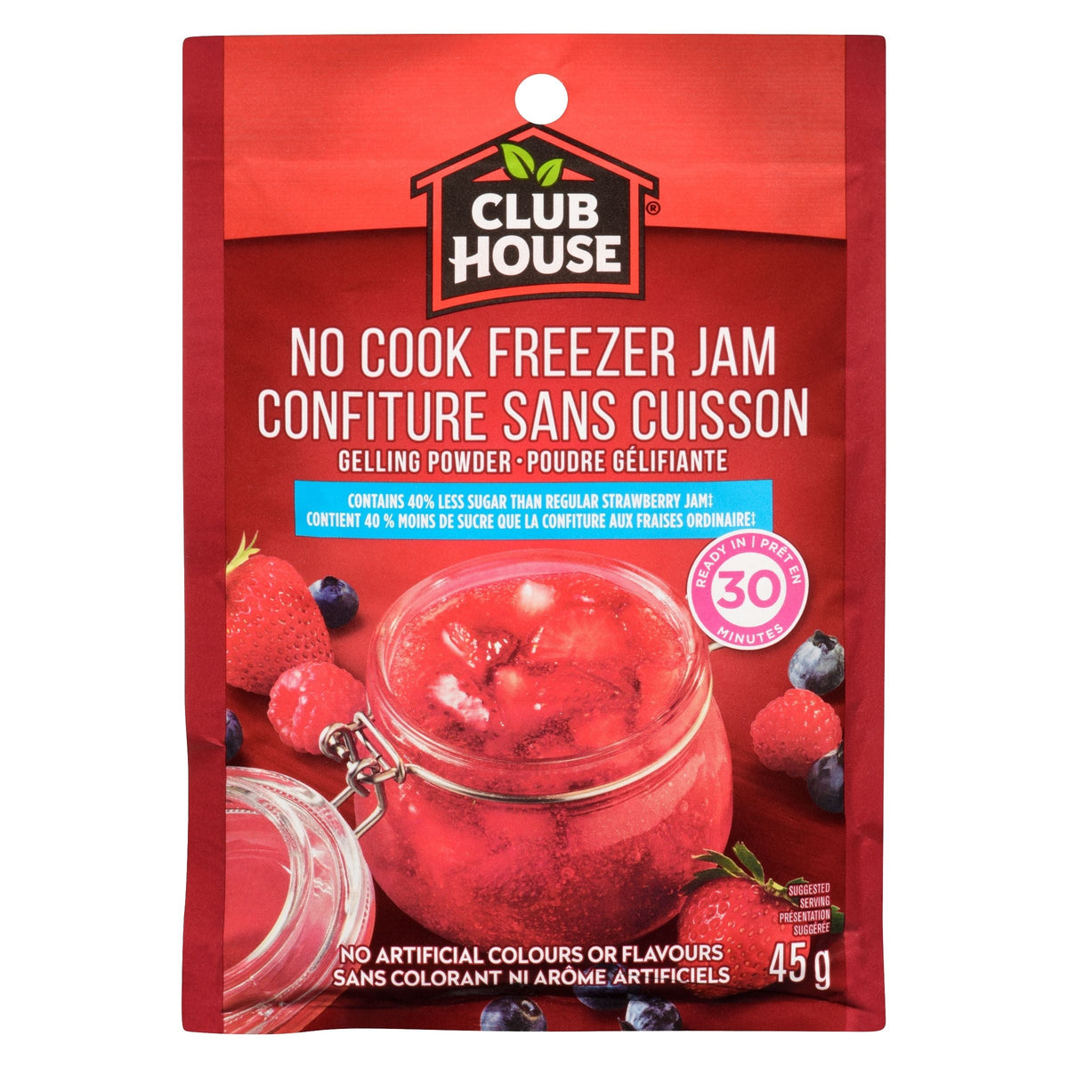 No Cook Strawberry Freezer Jam, Reduced Sugar Recipe, 45-g