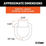 83760 3 x 3-in Weld-On Tie-Down D-Ring (8,833 lbs, Raw Steel)