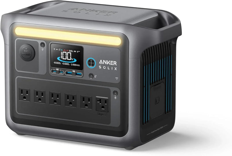 Portable Power Station with 200W Solar Panel, 1800W Solar Generator, 1056wh LFP (LiFePO4) Battery, 6 AC Outlets, Up to 2400W for Home, Power Outages, and Outdoor Camping E3713
