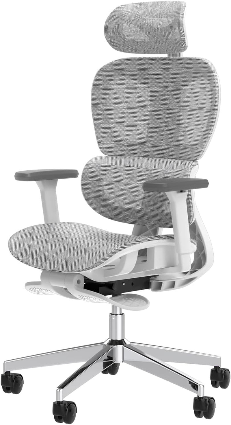 Ergo3D Ergonomic Office Chair -- High Back Mesh Desk Chair with 3D Adjustable Armrests, Wheels, for Home and Office (Black) J4542