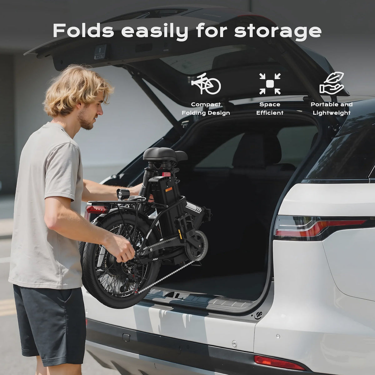 AIRWEST 20 in Foldable Electric Bike for Adults, Compact Commuter eBike with 500W Motor 750W Peak, Removable 48V 7.8Ah Battery, 50 Miles PAS...