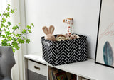 Large Water Resistant Storage Bin, 15-in x 11-in x 9.5-in, 6-pk, White Pattern