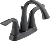 Delta Faucet Lahara Double Handle Rigid Spout 4-in Centerset Bathroom Sink Faucet, WaterSense Certified, Venetian Bronze