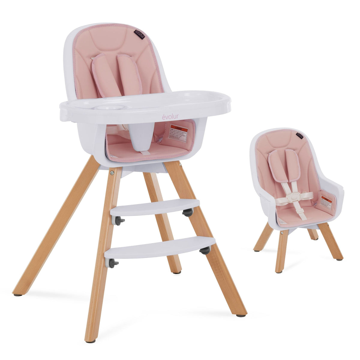Zoodle Convertible High Chair, Pink
