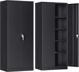 Atripark Metal Storage Cabinet with Lock, 72" Lockable Garage Tool Cabinet with Doors