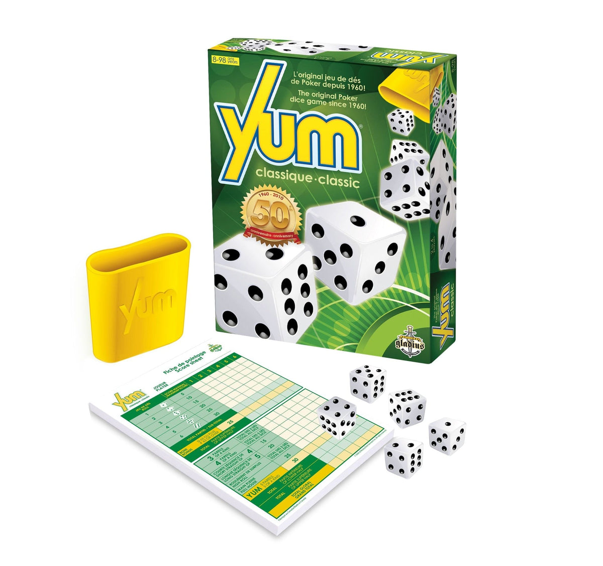 Yum Classic Collector's Edition Poker Dice Game Set, Ages 8+