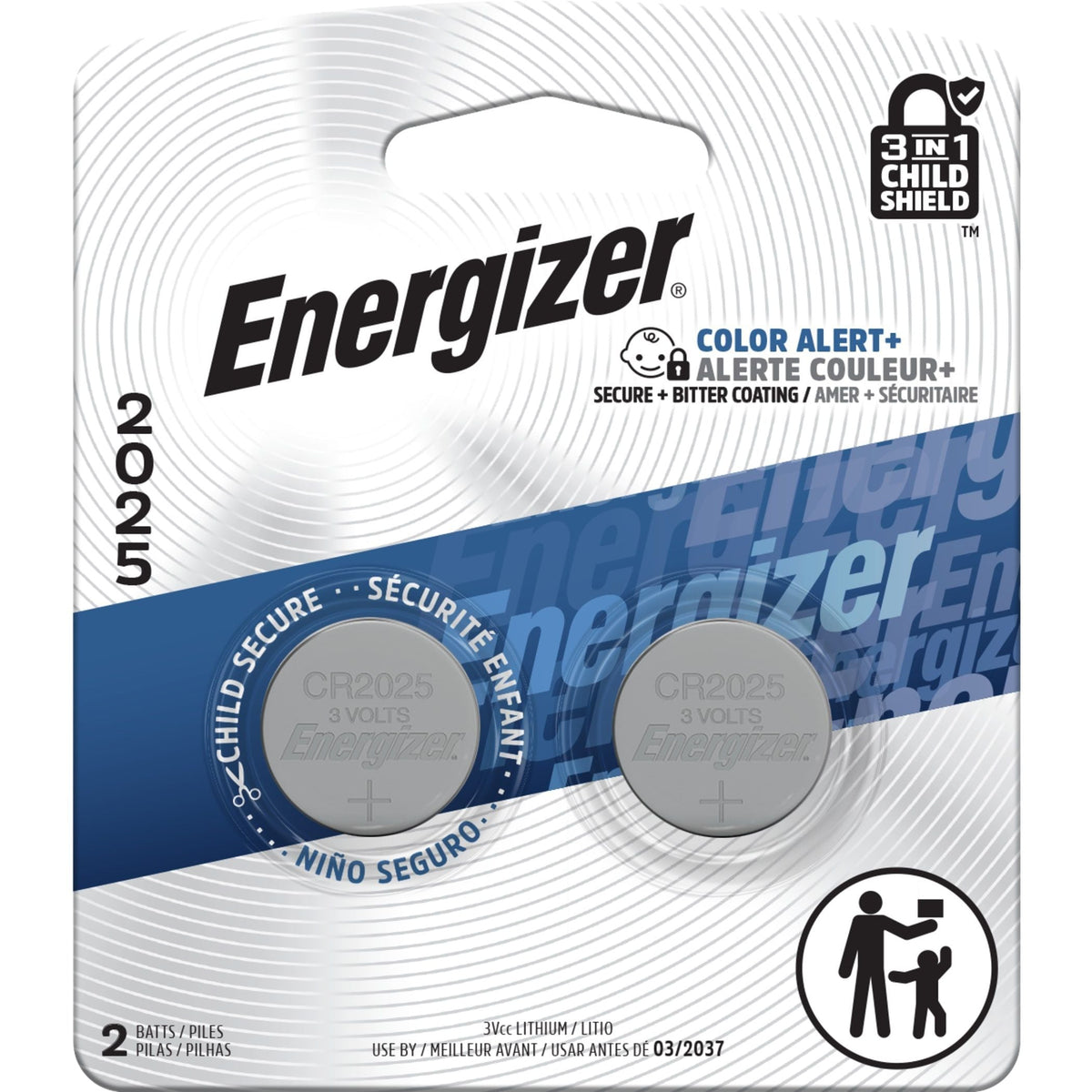 2-pk CR2025 3V / 3 Volt Lithium Coin Cell Batteries, Long Lasting
