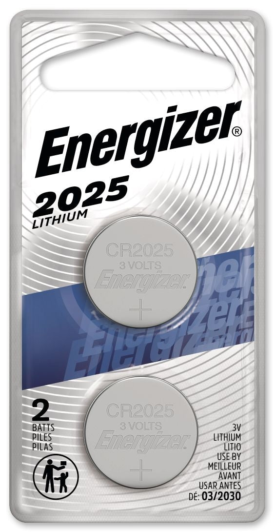 2-pk CR2025 3V / 3 Volt Lithium Coin Cell Batteries, Long Lasting