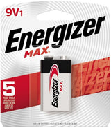 Max 1-pk 9V / 9 Volt Alkaline Battery, Long Lasting, All Purpose
