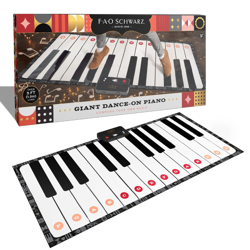 Toy Piano Dance Mat, 69x31, White/Black J6972