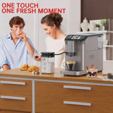 Full Automatic Espresso Machine with Built-In Grinder & Milk Frother - FTF Touchscreen Coffee Maker for Latte/Cappuccino, 20 Bar Pressur & 1.5L...