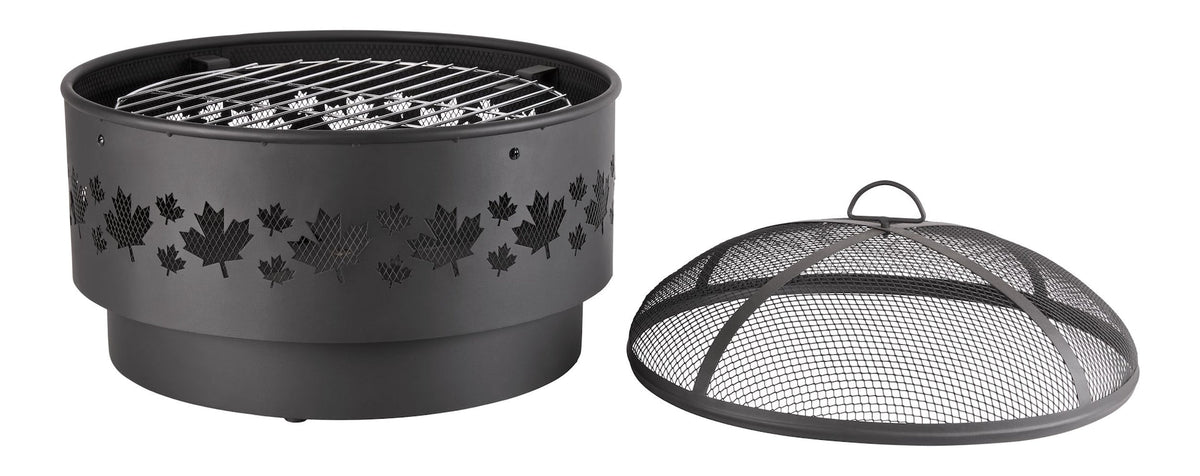 Brome Round Outdoor Wood Firepit, 24-in