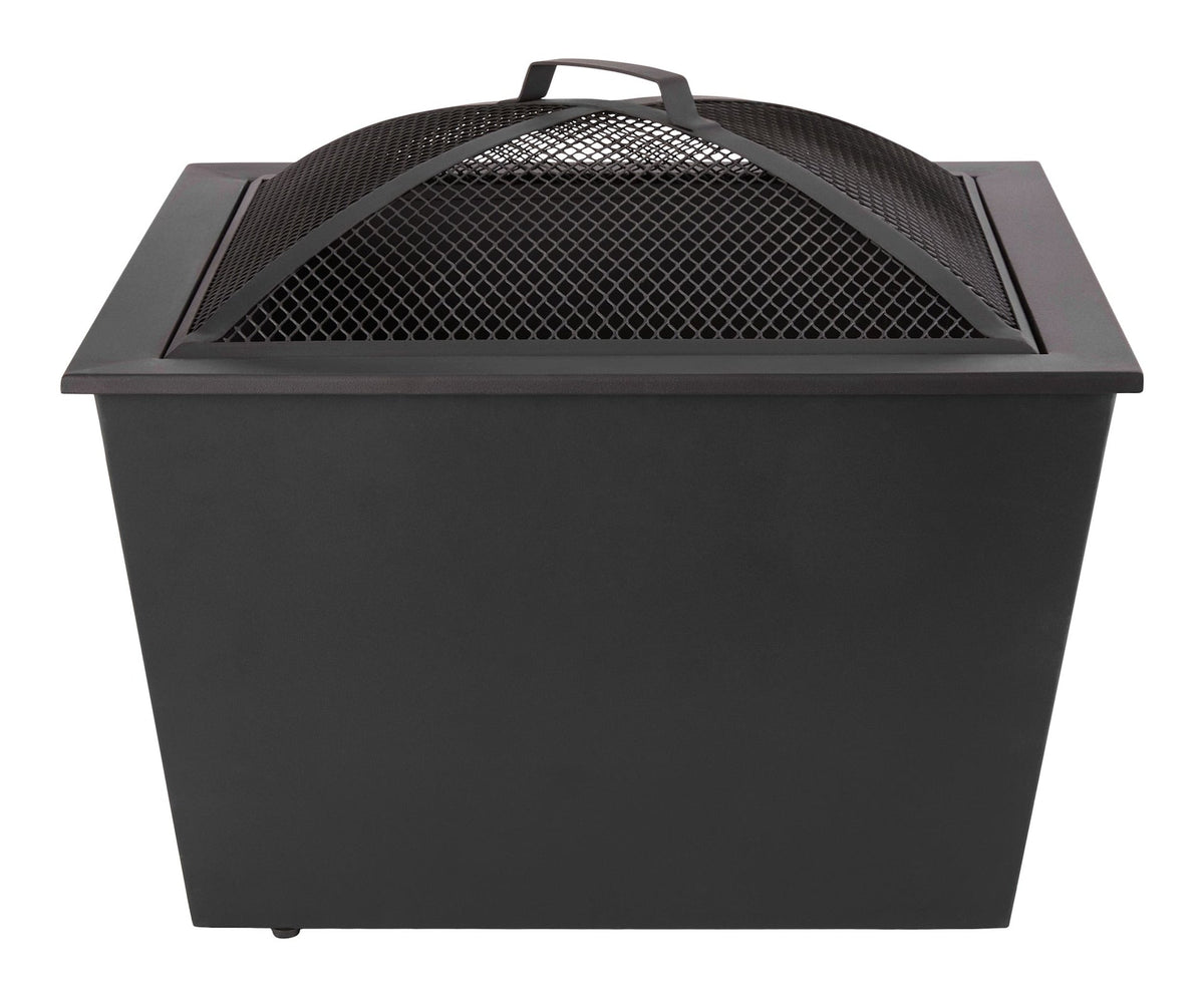 Lyall Square Outdoor Wood Firepit, 20-in, Black