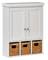 Wall Mount Cabinet With Baskets, White