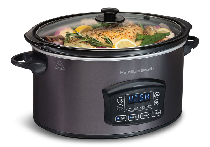 Programmable Defrost Slow Cooker, Black, 6-qt J2064