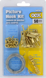 Picture Hanging Kit with Sawtooth Hangers and Screws, 50-pc