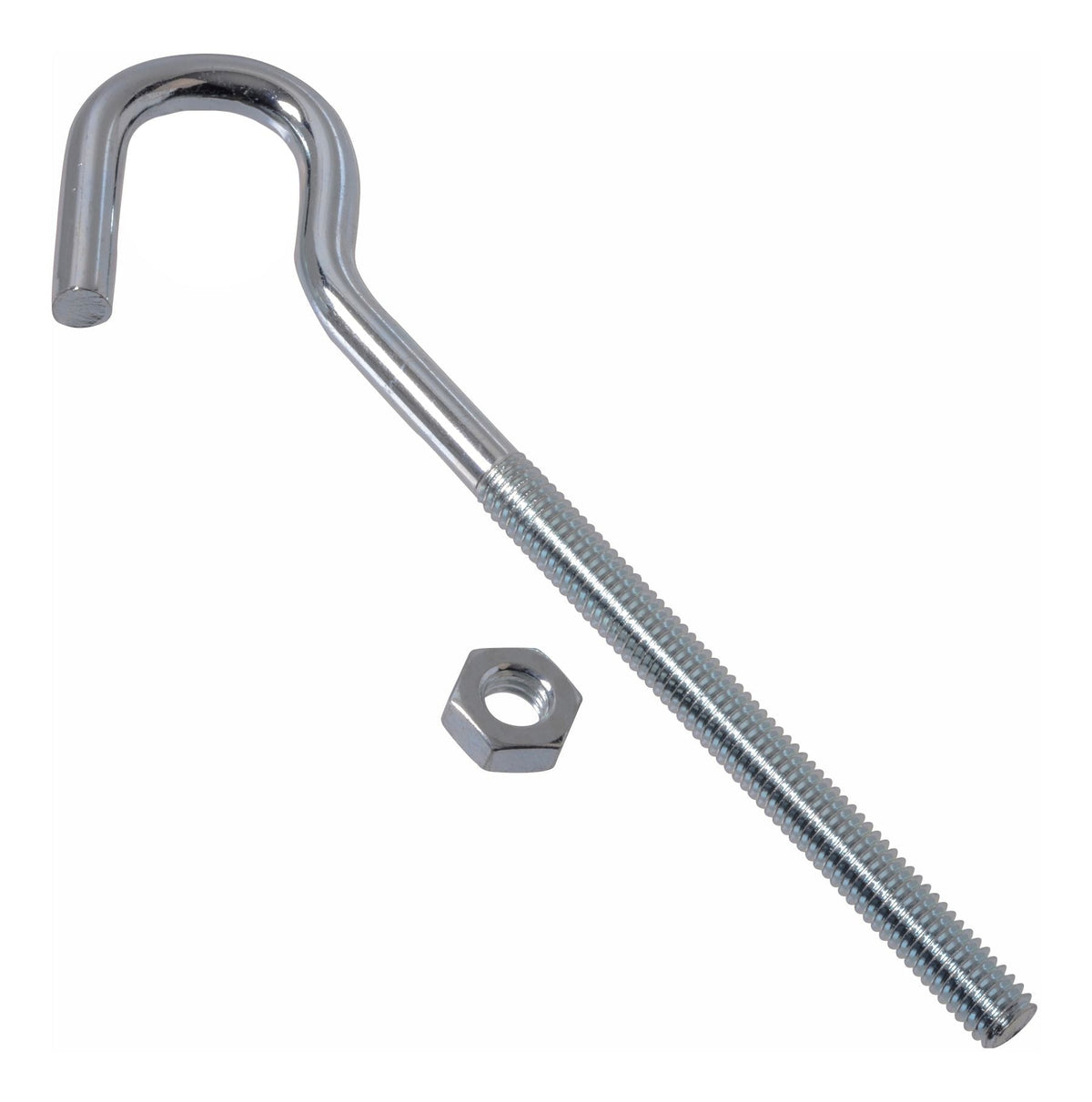 Zinc-Plated Lag Bolt Clothesline Hook, Corrosion Resistance, 7-1/4-in