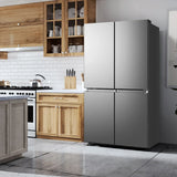 Hisense 36 in 21.5 cu ft. Stainless Steel Counter Depth 4-Door Refrigerator with Triple-Zone Function