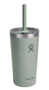 Stainless Steel Insulated All Around Tumbler with Clear Press-In Straw Lid, Agave, 20-oz