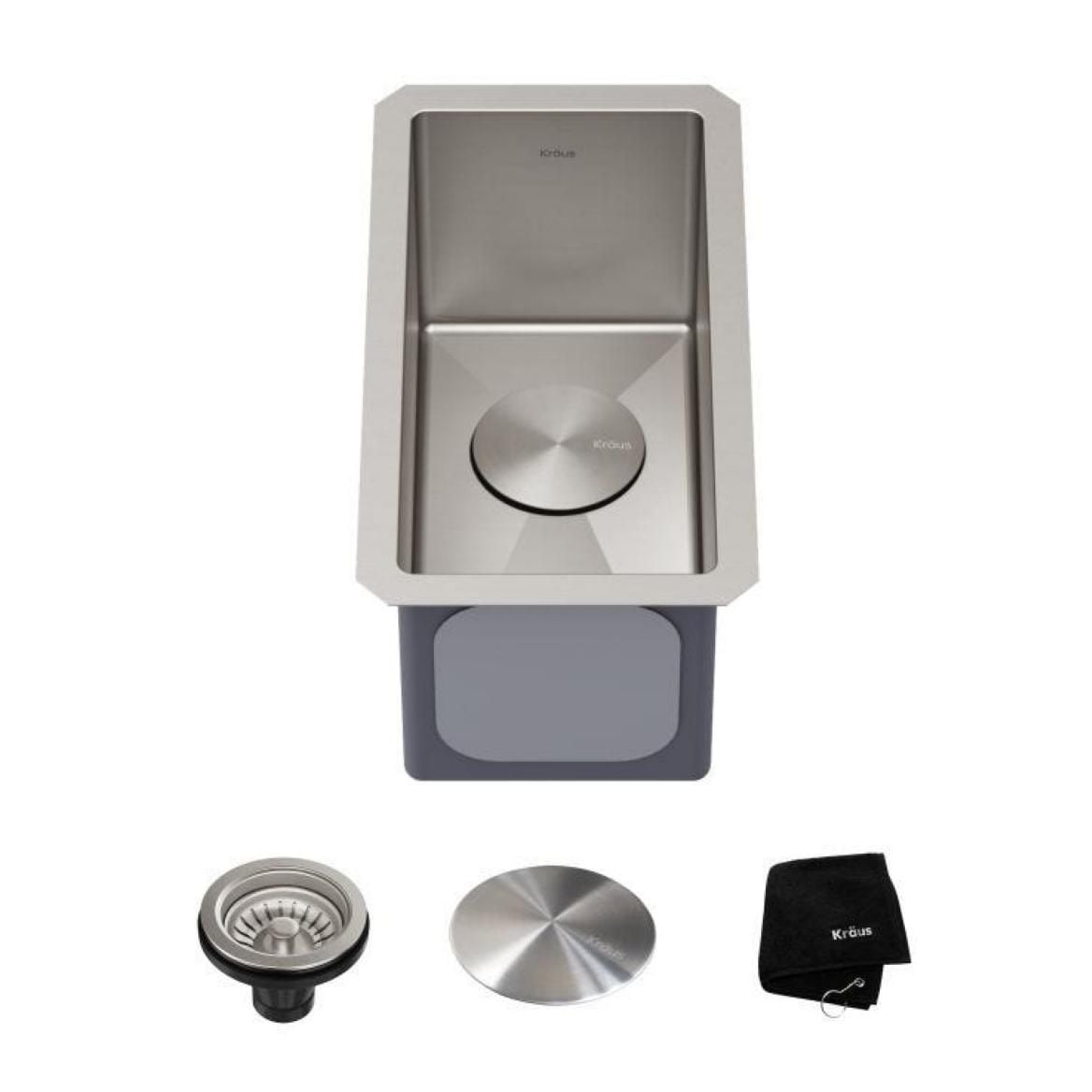 Standart PRO Undermount 16-Gauge Stainless Steel Single Bowl Bar Prep Kitchen Sink, 10-in