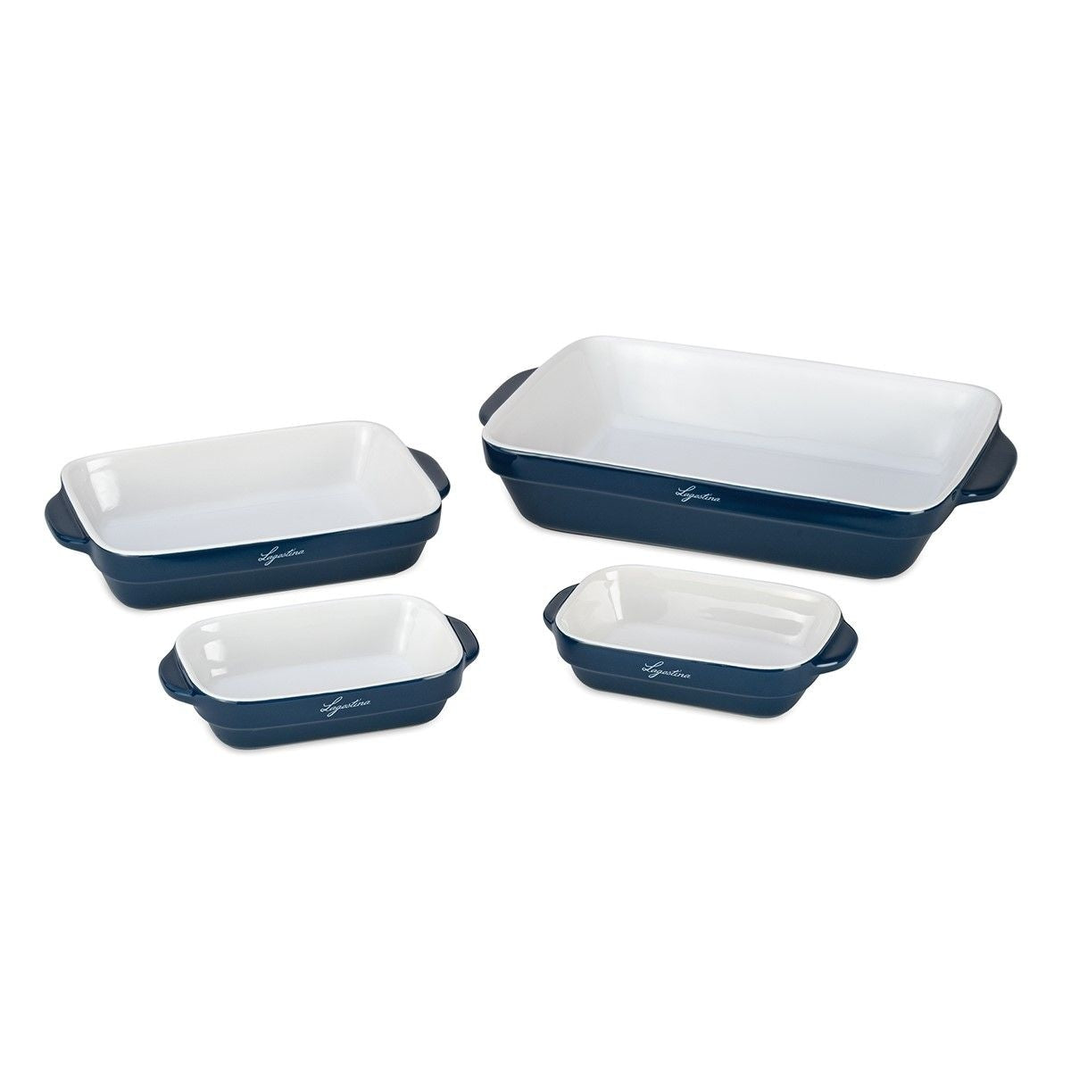 Ceramic Bakeware Set, Blue, 4-pc
