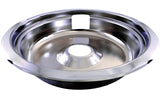 Laser 62470 Universal Stove Drip Pan with Trim Ring, Bright Chrome, 8-in