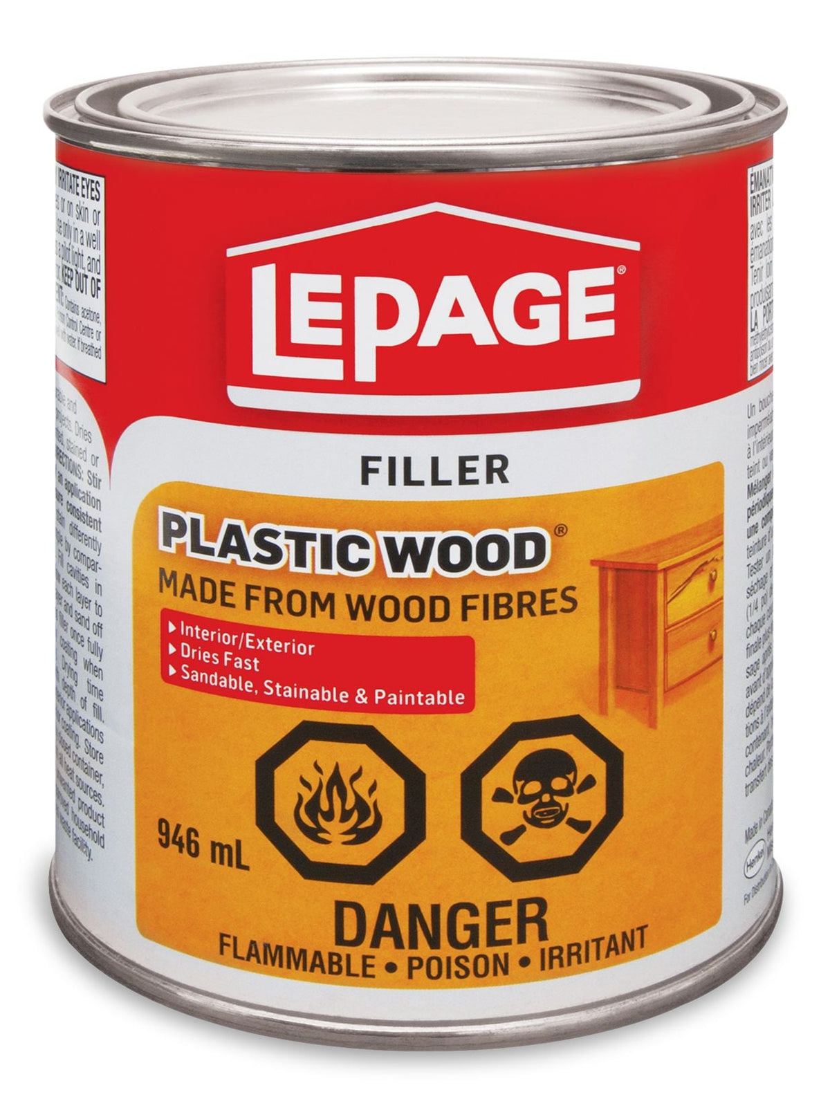 Plastic Wood Filler, 946-mL