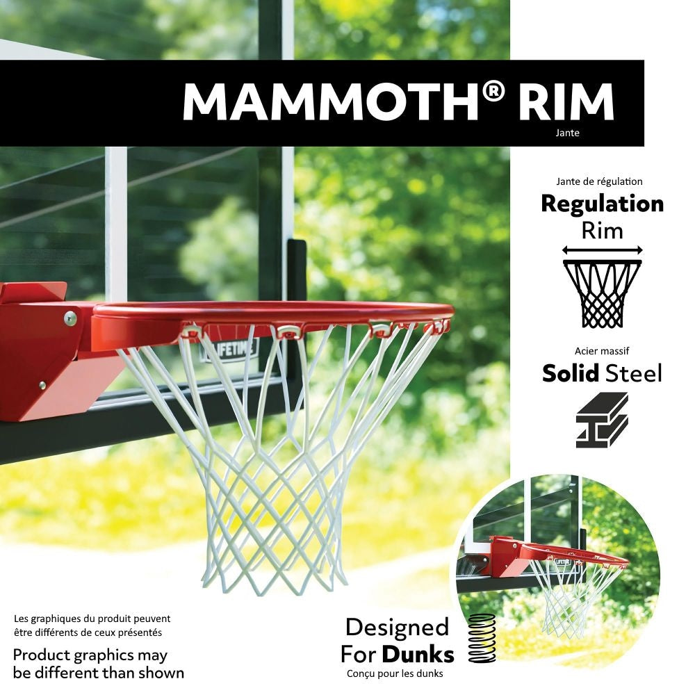 Lifetime Mommoth Bolt Down Basketball Hoop with 60-in Tempered Glass