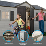 Lifetime Outdoor Storage Shed with Dual Side Entry, 15 x 8-ft