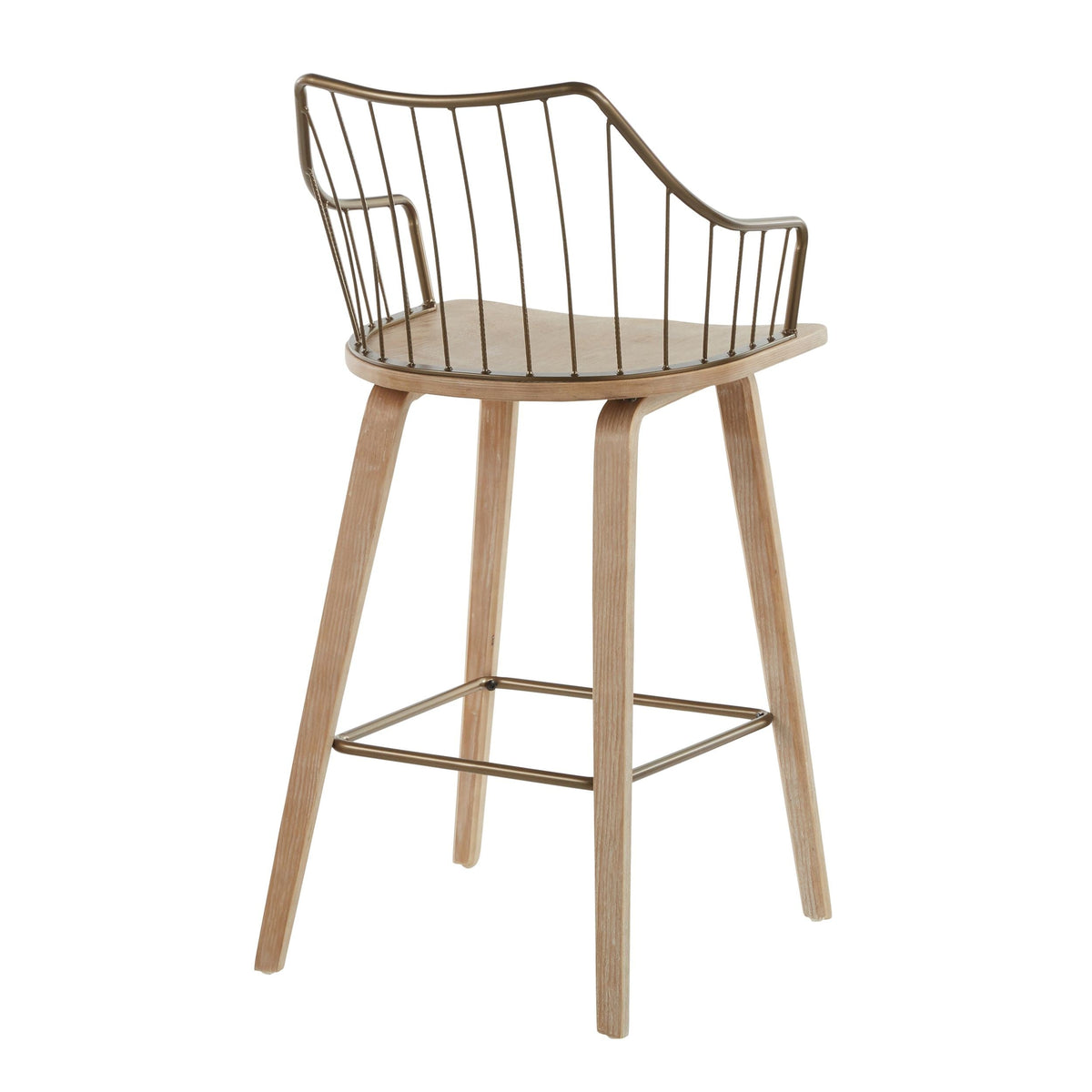 Winston Fixed-Height Counter Stool, Wood, 26-in