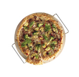 Ceramic Round Pizza Stone & Serving Rack, 15-in
