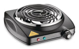 Single Burner Hot Plate, Black, 1000W