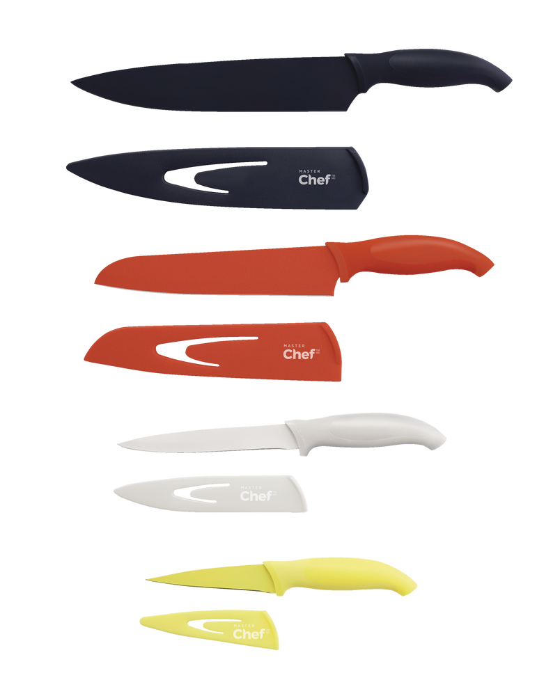Stainless Steel Knife Set with Sheaths, Dishwasher Safe, 4-pc