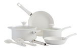 White Non-Stick Ceramic/Aluminum Cookset, 9-pc