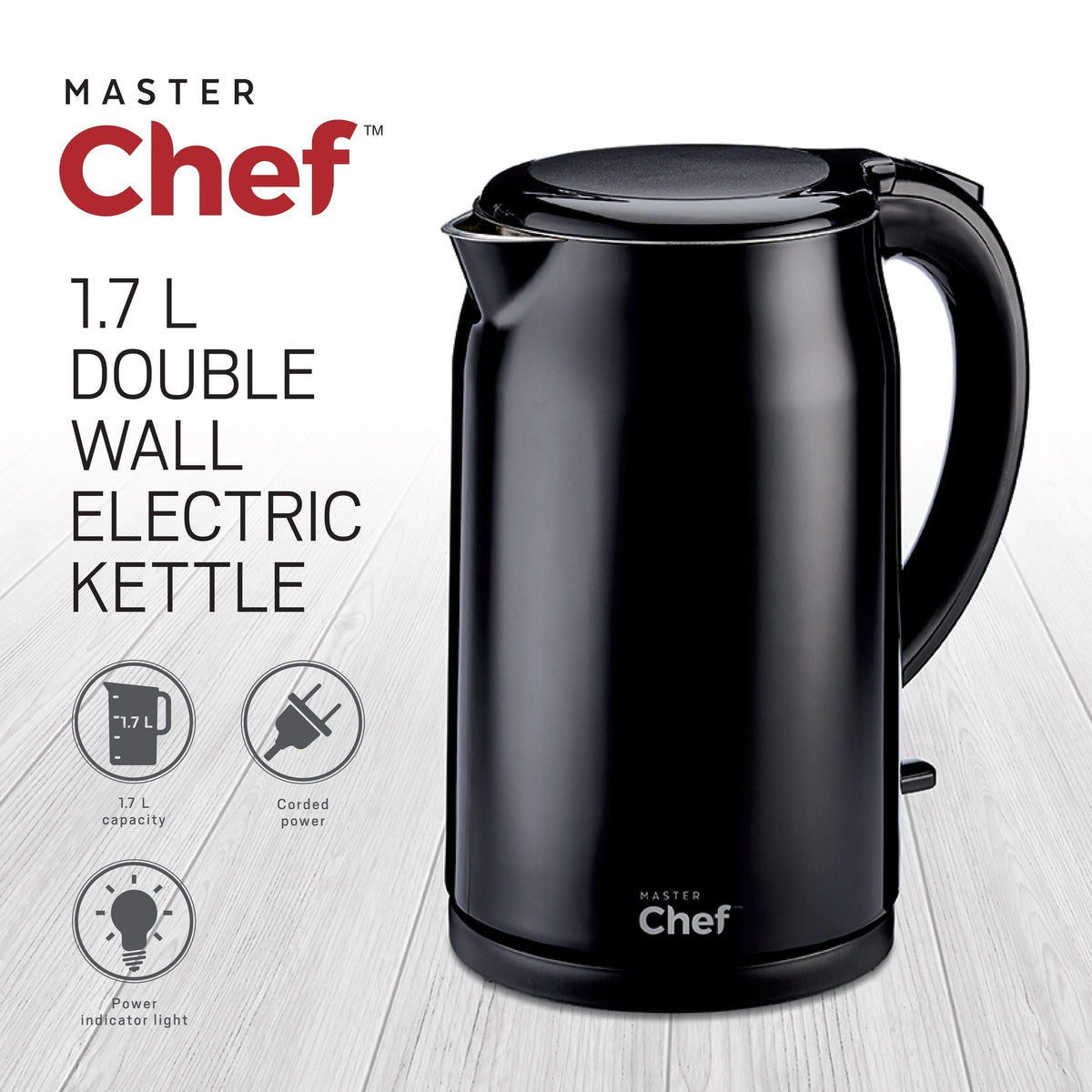 Double Wall Kettle with Push Button Lid, 1.7-L