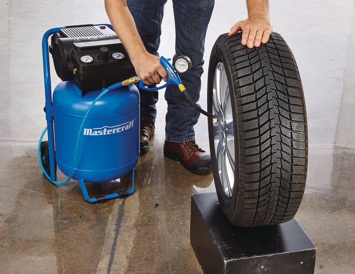 10-Gallon Oil-Free Portable Vertical/Horizontal Air Compressor, 135 PSI, 1.8 HP