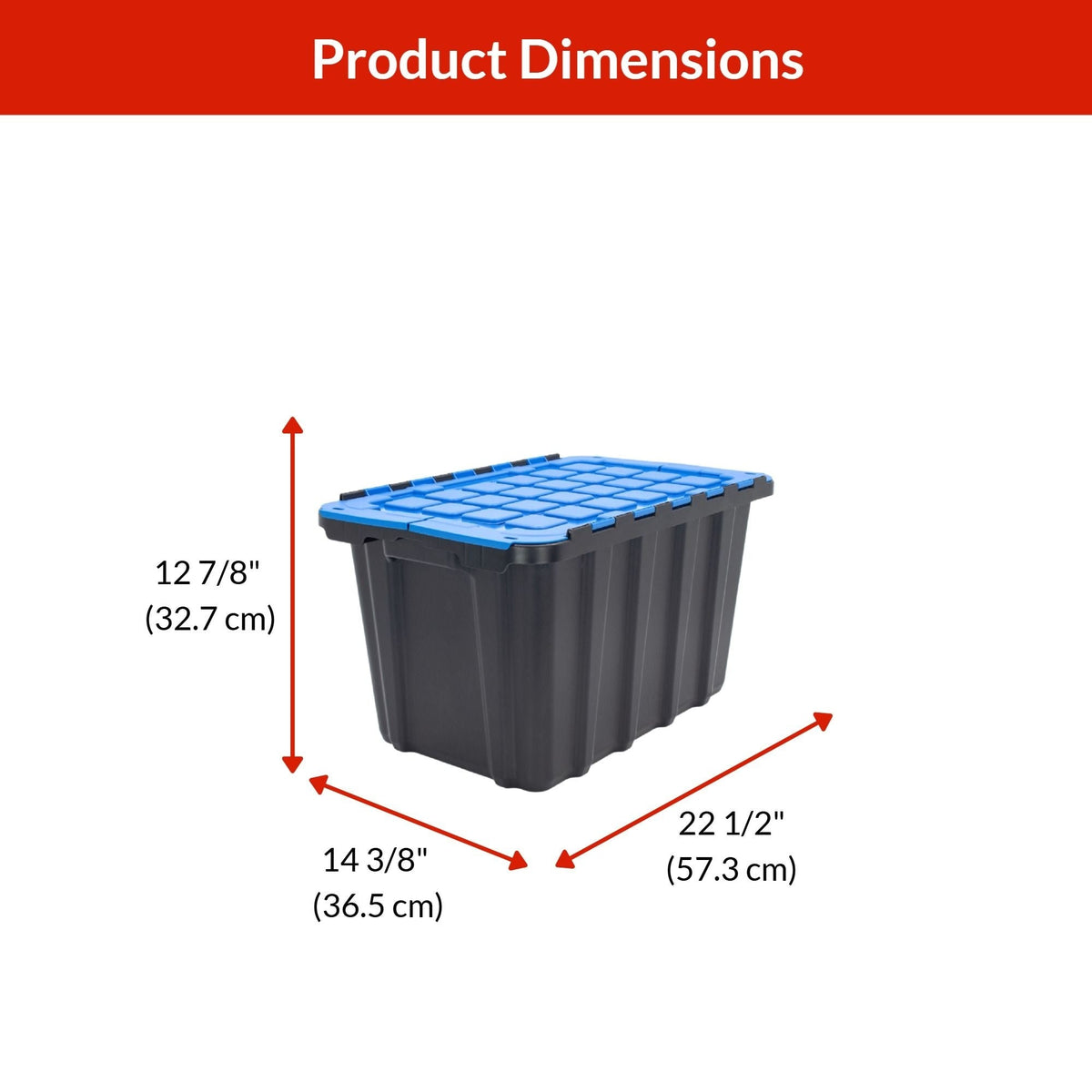Heavy-Duty Polypropylene Flip Top Tote, 45-L