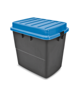 Heavy Duty Storage Box with Wheels and Latched Lid, 210-L, Black/Blue