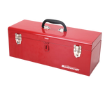Portable Metal Hip Roof Tool Box with Removable Tray, 19-in, Red
