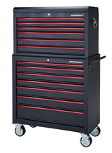 Rolling Tool Storage Cabinet with 7 Drawers, Black, 36-in