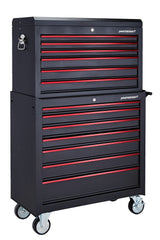 Rolling Tool Storage Cabinet with 7 Drawers, Black, 36-in